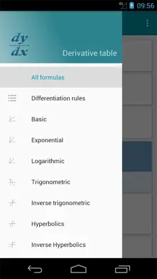 Derivative table android App screenshot 3